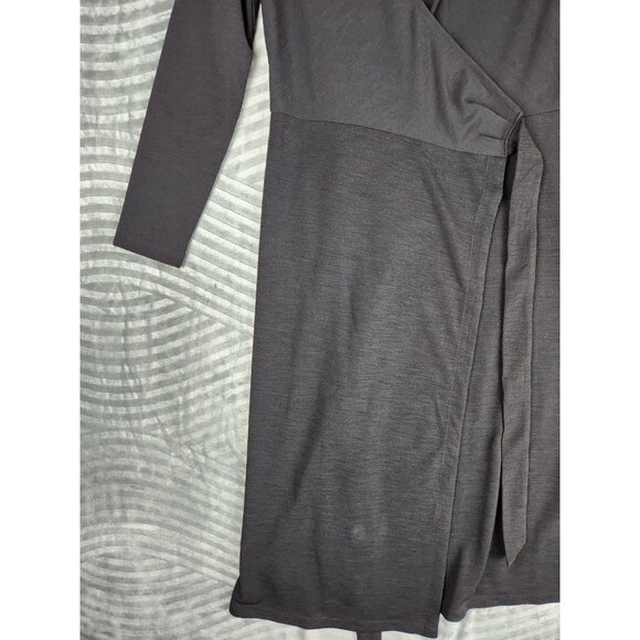 Banana Republic Wrap Dress Long Sleeve Knee Length Size S Petite Stretchy Black - Picture 3 of 14